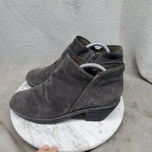 Fly London Shoes Womens Size EU 40 US 9 Wezo Gray Suede Ankle Boots